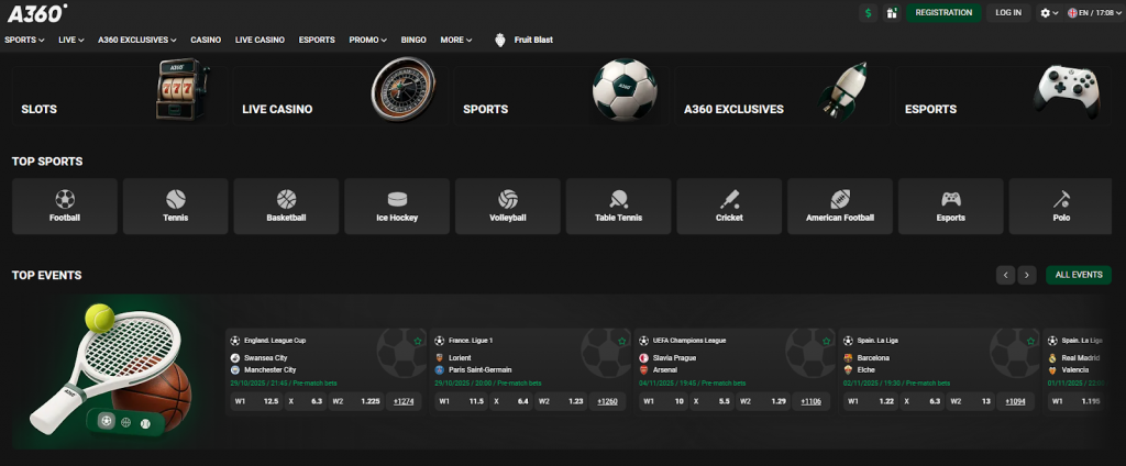 A360.bet login na Chile